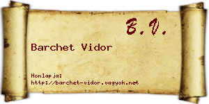 Barchet Vidor névjegykártya